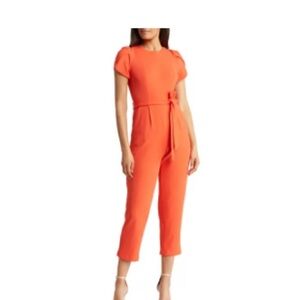 Calvin Klein Orange Jumpsuit-Tulip Sleeve Jumpsuit-NWT